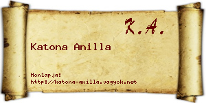 Katona Anilla névjegykártya